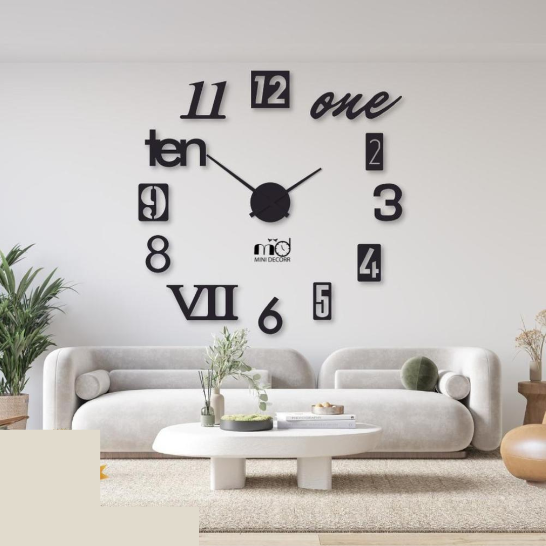 New Beautiful Mix Digit Wooden Wall Clock