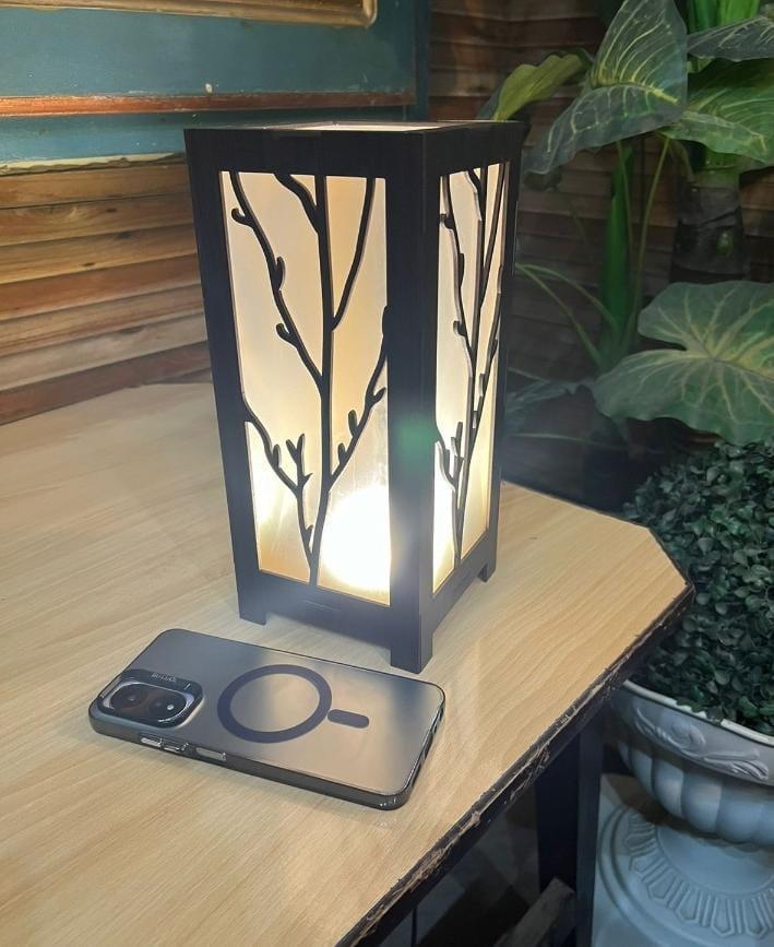 New Branch Motif Design Wooden Table & Floor Lamp