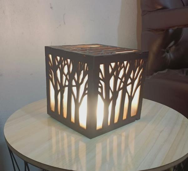 Tree Design Laser Cut Wooden Lamp