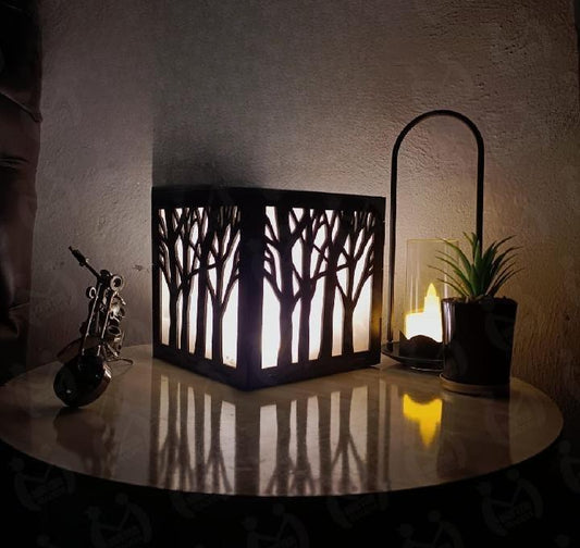 Tree Design Laser Cut Wooden Lamp