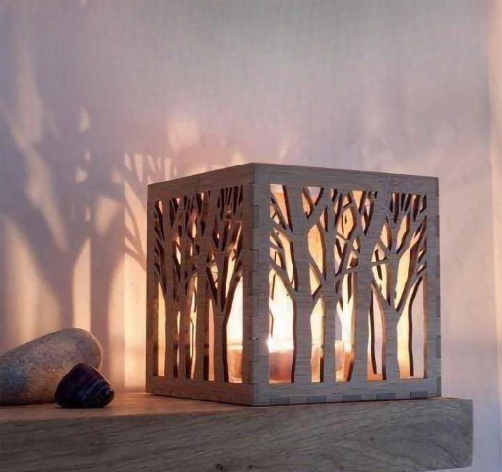 Tree Design Laser Cut Wooden Lamp