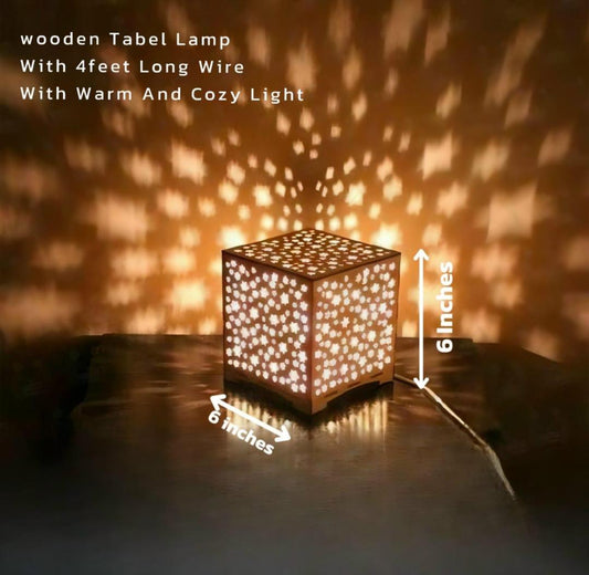 New Star Design Laser Cut Wooden Table Lamp